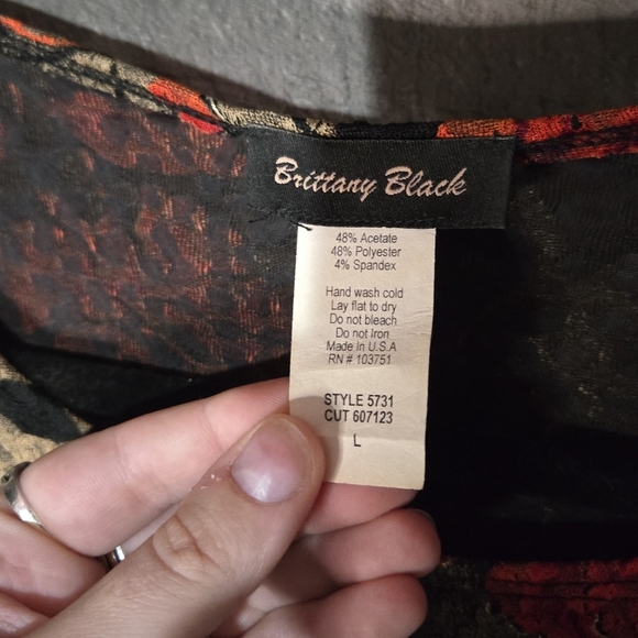 Vintage Brittany Black Red Floral Blouse - Picture 2 of 6